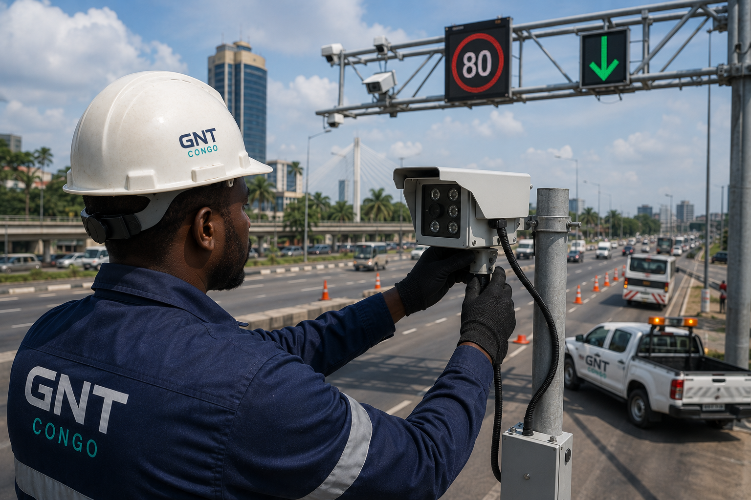 Feux de signalisation et motorisation de portail GNT Congo